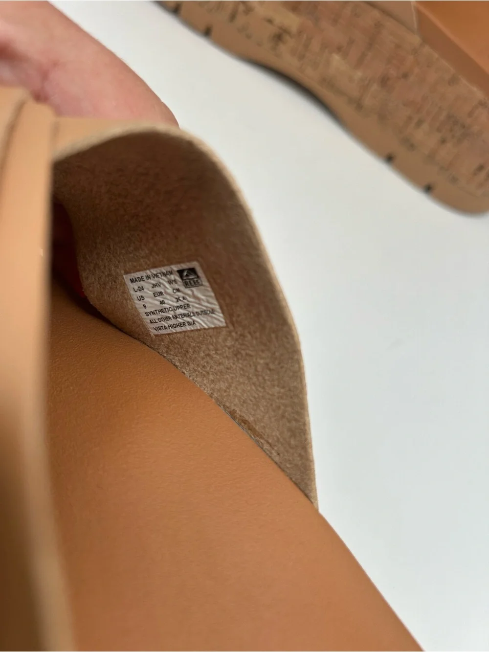 Reef Vista Higher Gia Womens Sz 9 Platform Sandals Vintage Cork Tan Wedge Shoe